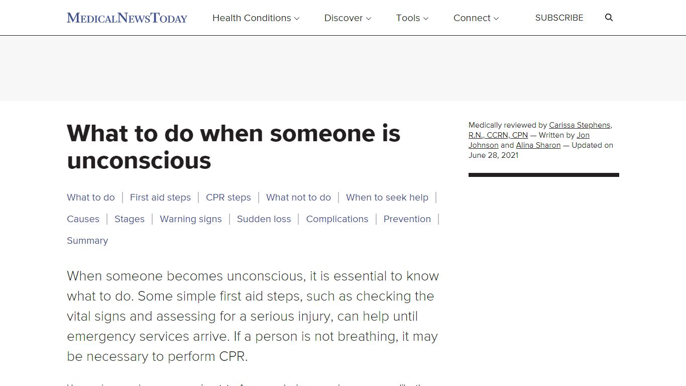 First aid for unconsciousness: What to do and when to seek help